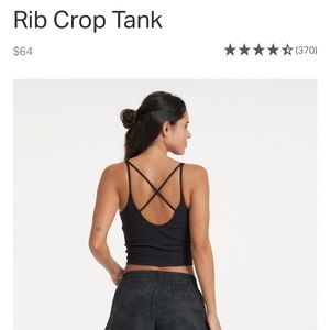 Like new Vuori rib crop tank top black size xs
